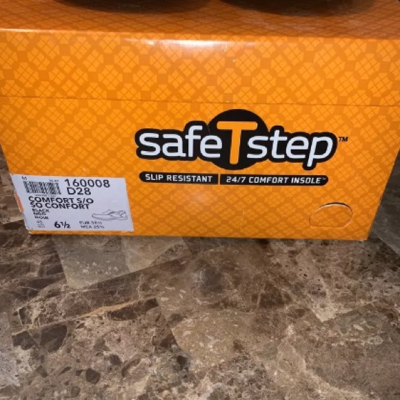 Safe T Step Slip Resistant Shoes, Black, Sz 6.5 - Picture 5 of 8